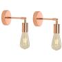 BAODEN 1 Light Bathroom Wall Sconce Set of 2 Vintage Industrial Wall Lamp Pole Wall Mount Lighting Fixture（Rose Gold）