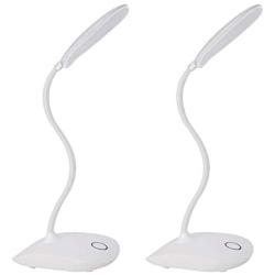 DEEPLITE LED Desk Lamp with Flexible Gooseneck 3 Level Brightness, Battery Operated Table Lamp 5W Touch Control, Compact Portable lamp for Dorm Study Office Bedroom( Set of 2)