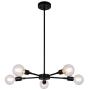 XiNBEi Lighting 5 Light Chandeliers, Pendant Lighting with LED Bulbs, Matte Black Finish XB-C1211-5-MBK