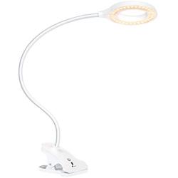 Desk Lamp, JKSWT Clip on Light Reading Light Ring Light LED with 3 Color Modes, 9 Brightness Dimmer, Touch-Sensitive Control Pane, 360 ° Flexible Gooseneck Bed Light