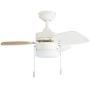 Honeywell Ceiling Fans 50600-01 Ocean Breeze Contemporary, 30” LED Frosted Light, Light Oak/Satin Nickel Finish Blades, White