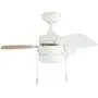 Honeywell Ceiling Fans 50600-01 Ocean Breeze Contemporary, 30” LED Frosted Light, Light Oak/Satin Nickel Finish Blades, White