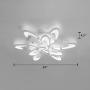 LAKIQ Multi Light Modern LED Ceiling Chandelier Windmill Shape Acrylic Semi Flush Mount Lighting Fixture Indoor Ceiling Lights for Living Room Bedroom (Warm Light, 9 Lights)