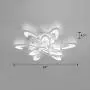 LAKIQ Multi Light Modern LED Ceiling Chandelier Windmill Shape Acrylic Semi Flush Mount Lighting Fixture Indoor Ceiling Lights for Living Room Bedroom (Warm Light, 9 Lights)