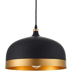 Industrial Black Chandelier Light Fixture, Modern Ceiling Light Dining Room Island Pendant Lighting Metal Hanging Lamp, Dia 13inch