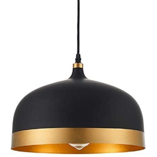 Industrial Black Chandelier Light Fixture, Modern Ceiling Light Dining Room Island Pendant Lighting Metal Hanging Lamp, Dia 13inch