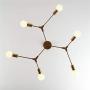 Garwarm Sputnik Chandelier Modern 6 Lights Brushed Brass Pendant Lighting Gold Mid Century Ceiling Light Fixture for Dining Room Living Room Kitchen