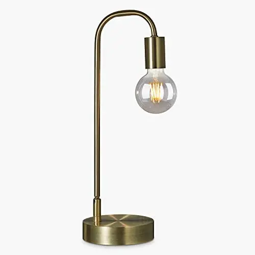 Keymit 3 Way Dimmable LED Edison Industrial Lamp, Matte Brass Bedside Lamp, Minimalist Table Lamp for Bedroom Living Room, Nightstand, Amazing Warm Glow, G80 8W Light Gray LED Filament Bulb Included Keymit 3 Way Dimmable LED Edison Industrial Lamp, Matte Brass Bedside Lamp, Minimalist Table Lamp for Bedroom Living Room, Nightstand, Amazing Warm Glow, G80 8W Light Gray LED Filament Bulb Included