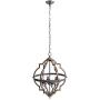 Rustic Vintage Pendant Light Indoor Six-Light with Metal Spherical Shade for Kitchen, Dining Room, Living Room Ceiling Hanging Light E12 Candelabra Base