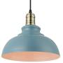 KWOKING Lighting Industrial Barn Pendant Light Chandelier Hanging Lamp 11.8'' Wide Shade Metal Ceiling Fixture for Kitchen Restaurant Dining Room Cafe Living Room in Pale Blue