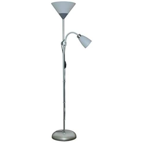 FLYTYSD Mother and Child Floor Lamp, LED Standing Lamp Dimmable Silver, Tall Lamp Remote Remote Control,Modern Touch Adjustable, Reading Light for Living Room,178Cm