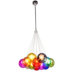 Cgjdzmd Colorful Glass Ball Pendant Light Fixture, DIY Clear G4 Soap Bubble Hanging Lamp Restaurant Living Dining Room Indoor Ceiling Decoration Multi-Color Transparent Chandelier ( Color : 12-Head )