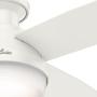HUNTER 59242 Dempsey Indoor Low Profile Ceiling Fan with LED Light and Remote Control, 52'', White