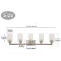 VINLUZ Industrial 5 Light Vanity Bathroom Light fixtures Brushed Nickel Modern Wall Lighting Sconces with Clear Glass Shade for Living Room Hallway