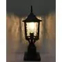 BEEZOK Exterior Lantern Outdoor Post Light - 2 Pack Post Lighting, Matt Black Pillar Lamp Fixtures with Water Rippled Glass for Patio Porch Garden Decor