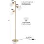 LeeZM Modern Tree Floor Lamp Industrial Floor Lamps for Living Rooms, Bedrooms, Office with Reading Light Rustic Vintage Farmhouse Tall Standing Up Lamp with Glass Shade 3 Led Bulbs Included（Gold）