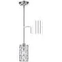 Doraimi 1 Light Crystal Pendant with Brushed Nickel Finish,Modern and Concise Pendant Fixture with Crystal Plate Metal Shade for Bar, Dining Room, Corridor,Living Room.LED Bulb(not Include)