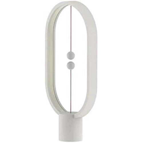 ALLOCACOC Heng Balance Lamp - Ellipse Magnetic Mid-air Switch USB Powered LED Lamp, Warm Eye-Care LED Lamp, Table Lamp, Decoration for Bedroom, Living Room, Dining Room and Office (White)