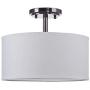 LED Fabric Drum Shade semi Flush Mount Ceiling Light PS Diffuser with Antique Nickel Finish, Lenin Fabric Chandeliers Shade for Bar, Dining Room, Corridor,Living Room.12.25'' 2 Light LED Fabric Drum Shade semi Flush Mount Ceiling Light PS Diffuser with Antique Nickel Finish, Lenin Fabric Chandeliers Shade for Bar, Dining Room, Corridor,Living Room.12.25'' 2 Light