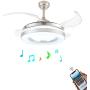 Retractable Ceiling Fan Light with Bluetooth Speaker 3-Color Light Adjustment Ceiling Fan with Remote Invisible Blade Bluetooth Chandelier Fan Light Silent Motor for Bedroom Living Room (42 Inch) Retractable Ceiling Fan Light with Bluetooth Speaker 3-Color Light Adjustment Ceiling Fan with Remote Invisible Blade Bluetooth Chandelier Fan Light Silent Motor for Bedroom Living Room (42 Inch)