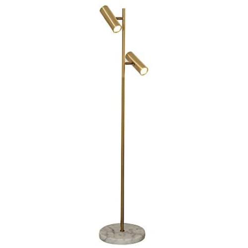 Hsyile Lighting KU300211 Cozy Elegant Modern Creative Bedroom & Living Room Floor Lamp,Tall Pole Uplight for Office - with Bulb - Brass Finish - Adjustable Tree Floor Lamp with 2 Bulbs