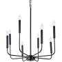 Wellmet Matte Black Farmhouse Chandeliers, 8-Light Classic Candle Ceiling Hanging Light Fixture Rustic Pendant Lighting for Kitchen Island, Dining Room, Living Room, 26''D Wellmet Matte Black Farmhouse Chandeliers, 8-Light Classic Candle Ceiling Hanging Light Fixture Rustic Pendant Lighting for Kitchen Island, Dining Room, Living Room, 26''D