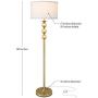 Brightech Riley - Free Standing Boho Floor Lamp - Tall Pole Light for Living Room Or Bedroom- Mid Century, Modern Upright Light with Drum Shade - with LED Bulb - Gold aka Antique Brass