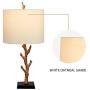 Maxax Table Lamps Sets of 2 Beside Nightstand Lamps with White Fabric Shade for Living Room and Bedroom,Rusty Finish