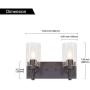 VINLUZ 2 Light Sconces Wall Lighting Modern Wall Lamp with Clear Glass Shade Oil Rubbed Bronze Bathroom Vanity Light, Industrial Vintage Wall Mounted Light Fixtures Bedroom Kitchen Stairs