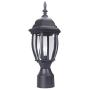 LIT-PaTH Outdoor Post Light Pole Lantern Lighting Fixture with One E26 Base Max 100W, Aluminum Housing Plus Glass, Matte Black Finish