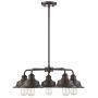 Trade Winds Lighting TW10052ORB 5 Light Vintage Industrial Hanging Ceiling Pendant Chandelier with Metal Shades, 60 Watts, in Oil Rubbed Bronze