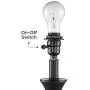 Joyce Modern Table Lamps Set of 2 Black Metal White Linen Tapered Drum Shade for Living Room Bedroom Bedside Nightstand Office Family - 360 Lighting