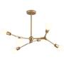 Modo Lighting 6 Lights Sputnik Chandelier Gold Metal Semi Flush Mount Ceiling Light Fixtures Mid Century Modern Ceiling Pendant Light for Kitchen Living Room (Gold-6-lights)