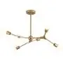 Modo Lighting 6 Lights Sputnik Chandelier Gold Metal Semi Flush Mount Ceiling Light Fixtures Mid Century Modern Ceiling Pendant Light for Kitchen Living Room (Gold-6-lights)