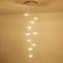 Staircase Long Chandelier,Modern Bubble Glass Chandeliers,Adjustable Height Pendant Light Molecules Hanging Light Fixture for Dining Room Bedroom Transparent 12 Lights
