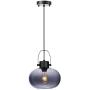 SYDTOP Modern Smoked Glass Pendant Light, 10 Inches Seeded Glass Globe Pendant Lighting, Matte Black Kitchen Hanging Light Fixture for Kithchen Island, Sink, Counter, Dining Room, Bar, Farmhouse