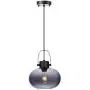 SYDTOP Modern Smoked Glass Pendant Light, 10 Inches Seeded Glass Globe Pendant Lighting, Matte Black Kitchen Hanging Light Fixture for Kithchen Island, Sink, Counter, Dining Room, Bar, Farmhouse