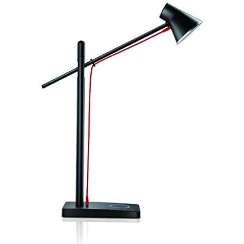 LED Dimmable Desk Lamp with USB Charging Port, Eye-Caring Adjustable Table Lamps with Extra Long Arm, Office Reading Light Black for Dorm Room/Home/Kids/Study, Back to School