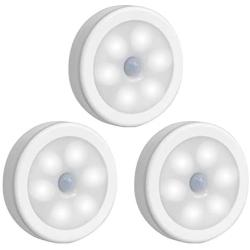 3Pack 6LED Motion Sensor Light, Motion TSV Motion Sensor Night Light Wireless Tap Lamp Stick-On Light Nightlight Closet Light, with FREE Adhesive, for Hallway, Closet, Bathroom, Bedroom, Nursery