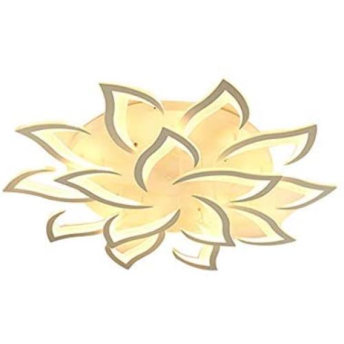 Modern LED Ceiling Light Dimmable Light Fixture Lotus Flower Petal Ceiling Lamp with Remote Control Flush Mount Chandelier for Bedroom Dining Room Kitchen (Number of Lights: 5+10)