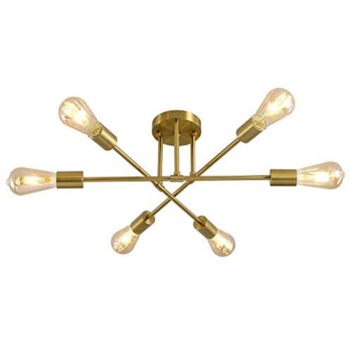 Lights Semi Flush Mount Ceiling Light Contemporary Sputnik Chandelier Lighting Farmhouse Kitchen Light Fixtures for Dining Room Living Room Bedroom Foyer