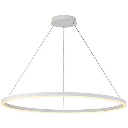 ROYAL PEARL Foyer Chandelier LED Contemporary Adjustable 1 Ring Hanging Pendant Light Fixture for Kitchen Island Living Dining Room Bedroom Hallway 3000K Warm White