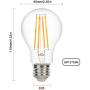 Yueximei A19 Dusk to Dawn Light Sensor LED Bulb, Filament Lamp, 6W 60W Equivalent, E26 2700K, 650 Lumens, Auto On/Off, Indoor Outdoor Lighting Lamp for Porch, Garage , 4 Pack