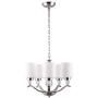 CO-Z 5 Light Brushed Nickel Chandelier, Contemporary Ceiling Light Fixture with Decorative K9 Crystal Ball and Satin Etched Cased Opal Glass Shade, Modern Chandelier Lighting for Dining Room