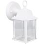 LIT-PaTH Outdoor LED Wall Lantern, Wall Sconce as Porch Light, 9.5W (75W Equivalent), 800 Lumen, Aluminum Housing Plus Glass, Matte White Finish, ETL and ES Qualified, 2-Pack