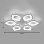 LITFAD 6 Heads Petal Semi Flush Light Monochromatic LED Ceiling Light Fixture 110-120V 60W Modern Acrylic Ceiling Lamp with White Metal Canopy for Living Room Bedroom Restaurant - White