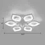LITFAD 6 Heads Petal Semi Flush Light Monochromatic LED Ceiling Light Fixture 110-120V 60W Modern Acrylic Ceiling Lamp with White Metal Canopy for Living Room Bedroom Restaurant - White