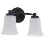 XiNBEi Lighting Bathroom Vanity Light, Vintage 2 Light Sconces Wall Light with Glass, Black Wall Mounted Light XB-W1235-2-MB