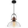 Industrial Edison Vintage Glass Pendant Lighting-LITFAD Classic Dome Ceiling Light Chandelier Mounted Light Fixtures Copper Finish for Dining Room Foyer Living Room Cafe Bar