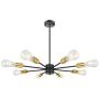 8-Light Sputnik Chandelier, Industrial Modern Ceiling Light Fixture, Semi Flush Mount Mid-Century Vintage Pendant Lights for Dining Room Bedroom Living Room Kitchen Hallway Foyer (Bulbs Not Included)